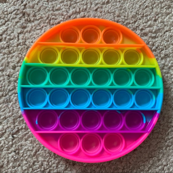 Round Rainbow Watermelon Scent Popit Pop It Fidget - Picture 2 of 15